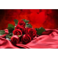 ZuSatin Foaie zahar trandafiri rosii 29x20cm